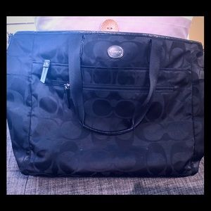 Black Coach Diaper bag